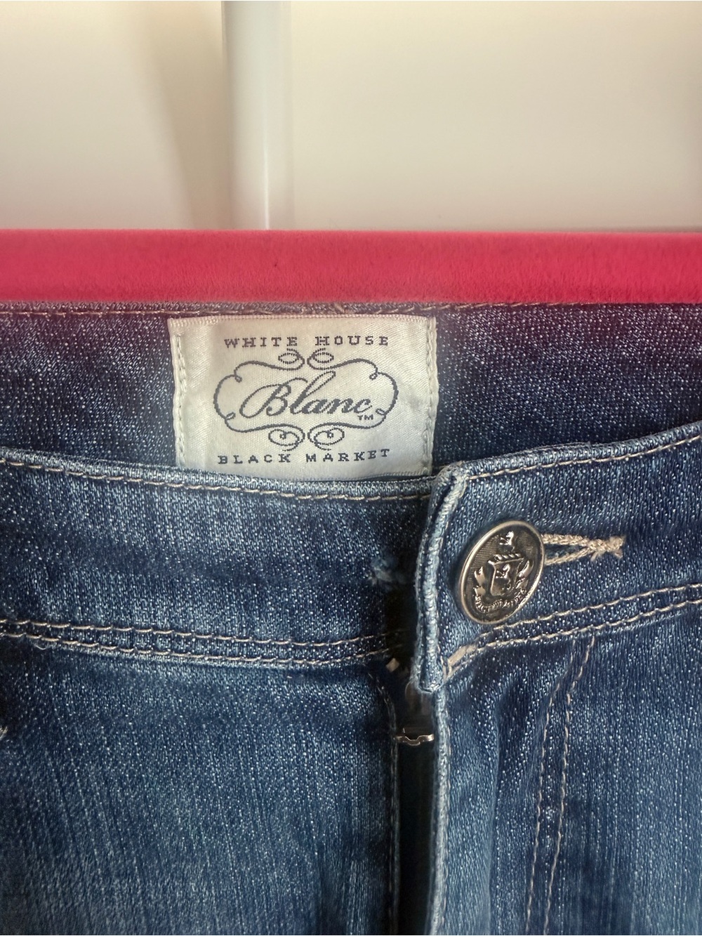 White House Black Market Medium Blue Flare Jeans size 0 - Picture 5 of 9